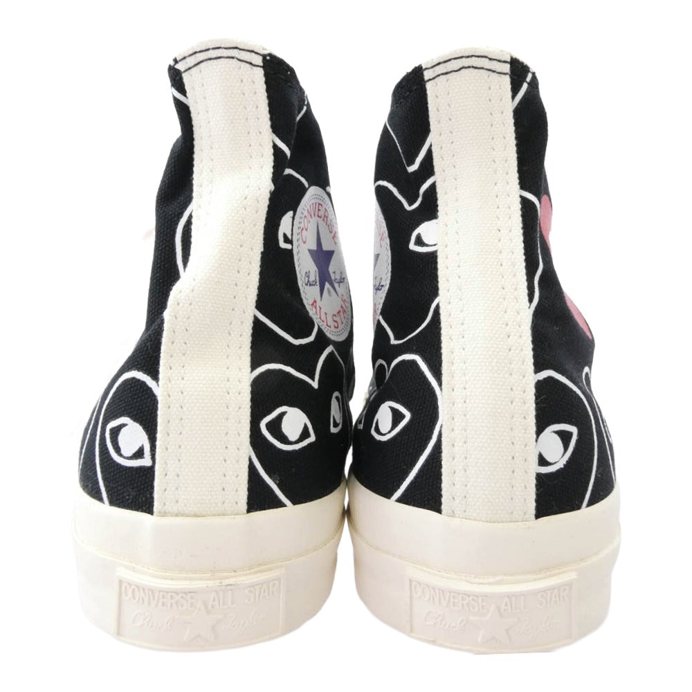 PLAY COMME des GARCONS プレイコムデギャルソン × Converse コンバース Chuck Taylor Hi White チャックテイラー ハイカットスニーカー ブラック系 27cm【新古品】【未使用】【中古】