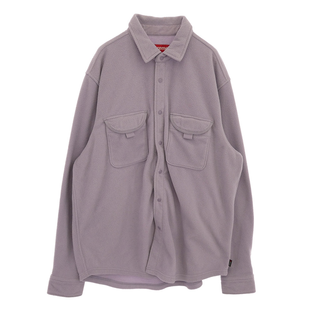 Supreme シュプリーム 23AW Polartec Shirt ポーラーテック フリース 背ロゴ 長袖 シャツ パープル系 M【中古】