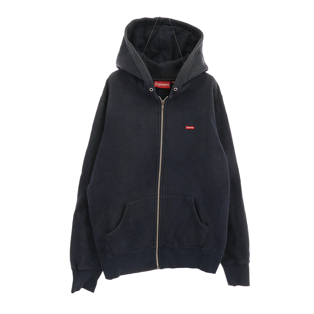 Supreme シュプリーム 17AW ワングラム期 カナダ製 Small Box Zip Up Hooded Sweatshirt スモール ボックス ロゴ ジップアップ フーデッド スウェットシャツ ダークネイビー系 S【中古】