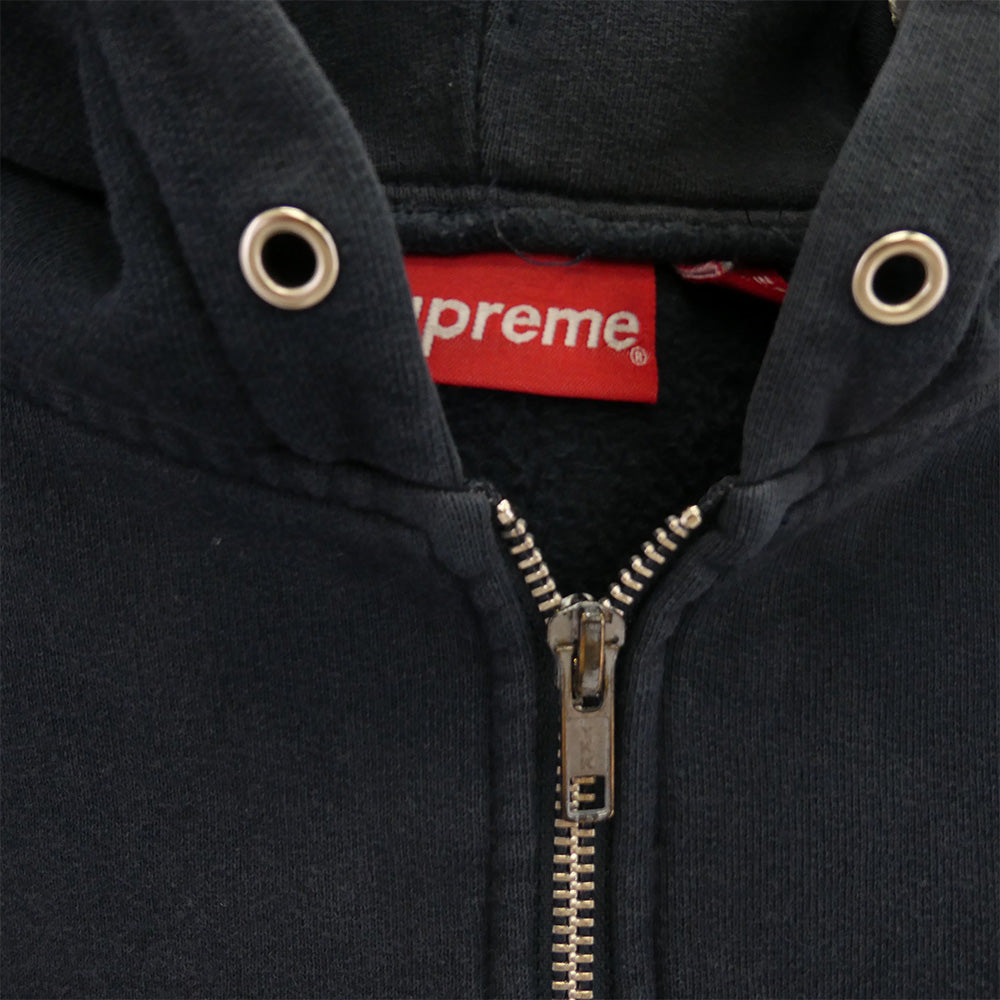 Supreme シュプリーム 17AW ワングラム期 カナダ製 Small Box Zip Up Hooded Sweatshirt スモール ボックス ロゴ ジップアップ フーデッド スウェットシャツ ダークネイビー系 S【中古】
