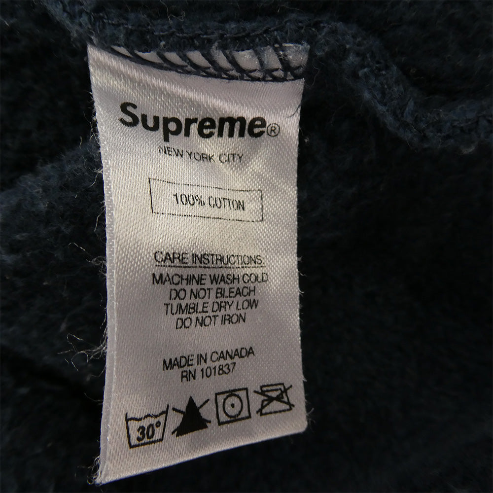 Supreme シュプリーム 17AW ワングラム期 カナダ製 Small Box Zip Up Hooded Sweatshirt スモール ボックス ロゴ ジップアップ フーデッド スウェットシャツ ダークネイビー系 S【中古】