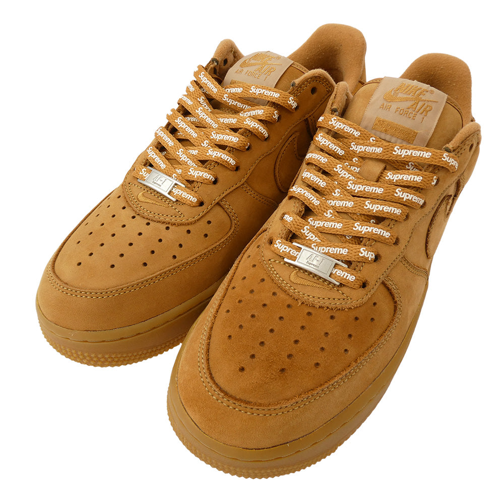 Supreme シュプリーム 21AW DN1555-200 × Air Force 1 Low Flax Wheat【フェイクバスターズ鑑定済】エアフォース 1 ロー フラックス ウィート ローカットスニーカー ライトブラウン系 26cm【中古】