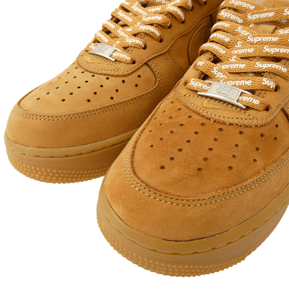 Supreme シュプリーム 21AW DN1555-200 × Air Force 1 Low Flax Wheat【フェイクバスターズ鑑定済】エアフォース 1 ロー フラックス ウィート ローカットスニーカー ライトブラウン系 26cm【中古】