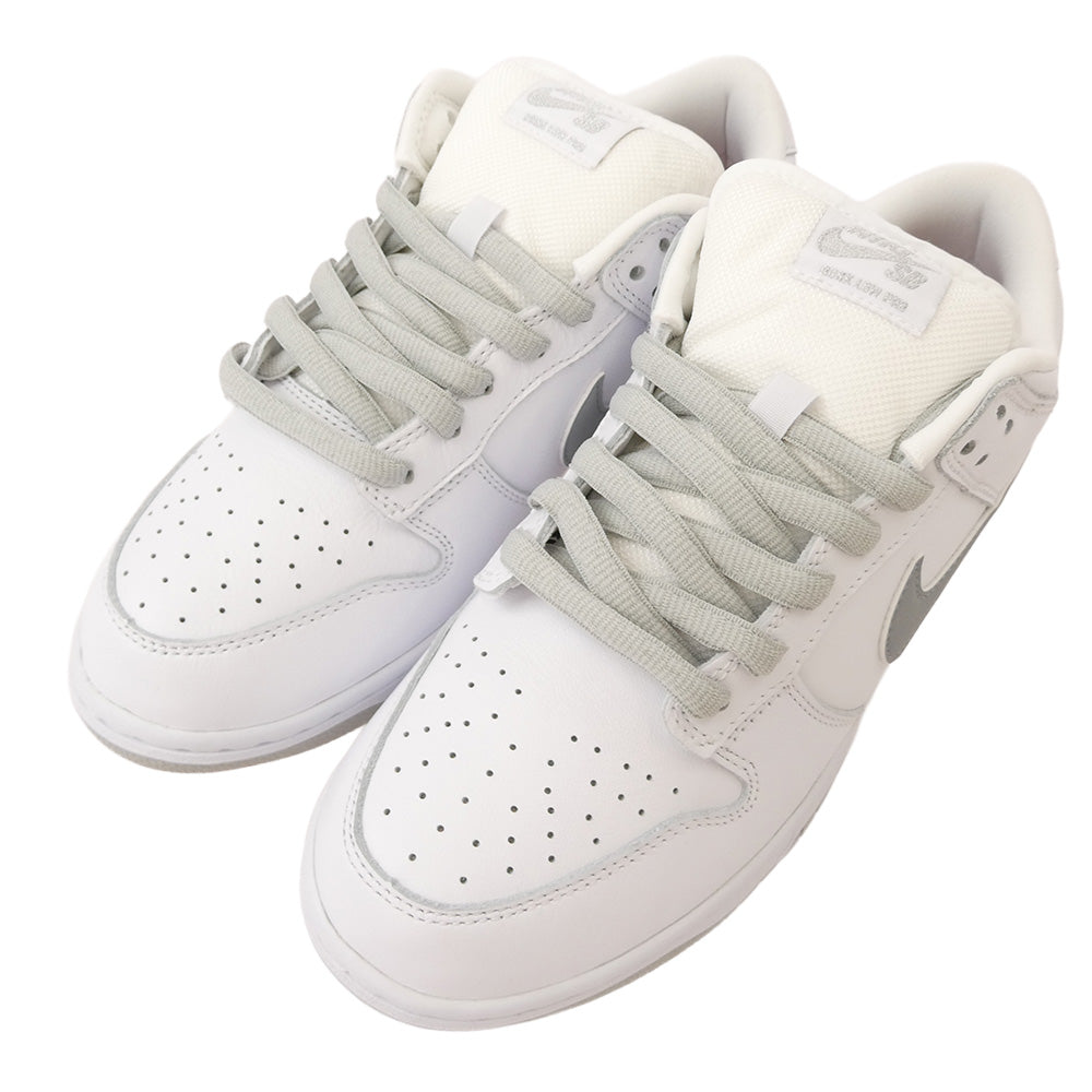 Supreme シュプリーム 25AW HQ8487-100 × Nike SB Dunk Low WhiteMetallic Silver【フェイクバスターズ鑑定済】ナイキ SB ダンク ロー ホワイト メタリックシルバー ホワイト系 27cm【極上美品】【中古】