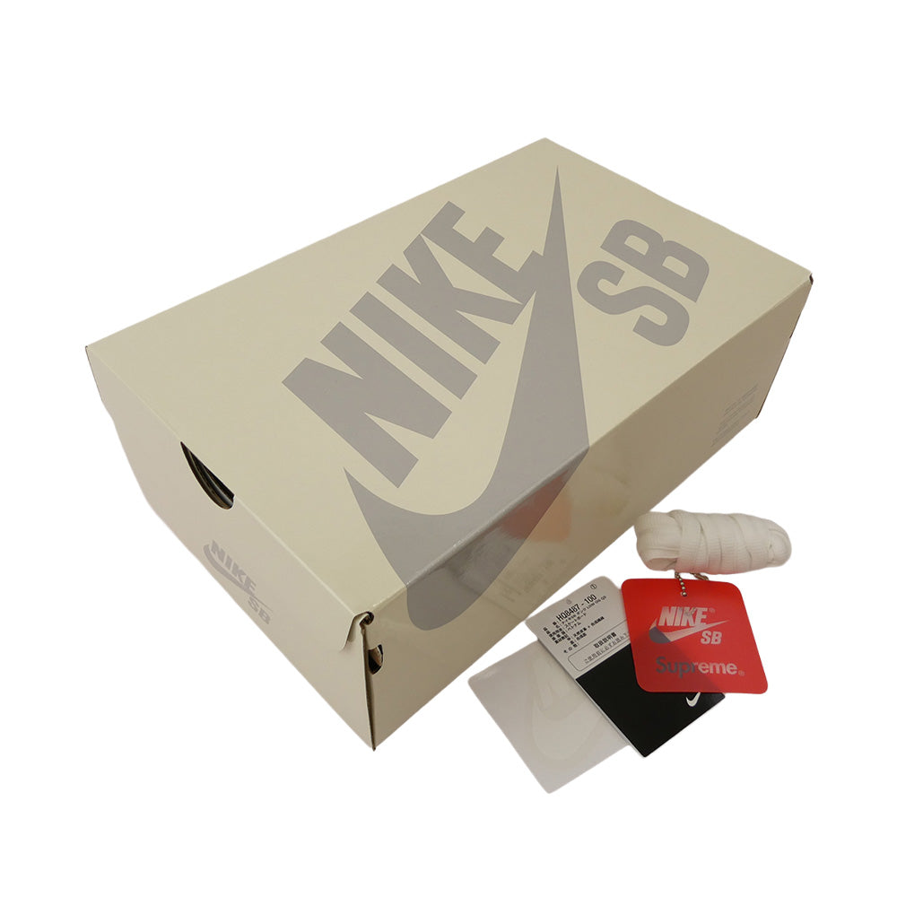 Supreme シュプリーム 25AW HQ8487-100 × Nike SB Dunk Low WhiteMetallic Silver【フェイクバスターズ鑑定済】ナイキ SB ダンク ロー ホワイト メタリックシルバー ホワイト系 27cm【極上美品】【中古】
