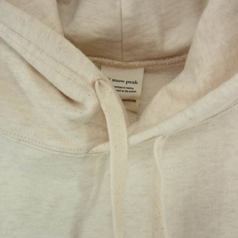 snowpeak スノーピーク SW-22SU402 Recycled Cotton Pullover Hoodie リサイクル コットン スウェット パーカー オフホワイト系 M【中古】