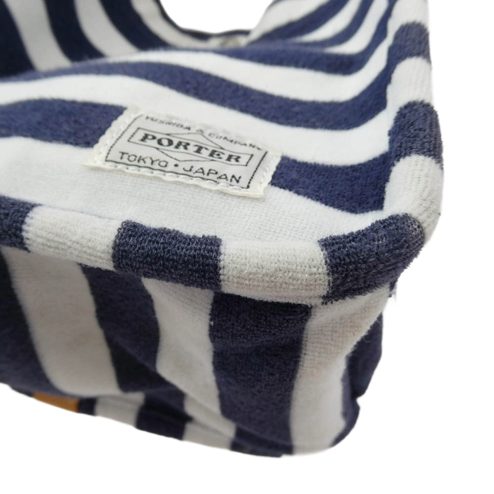 PORTER ポーター × B印 ヨシダ 別注 THUMB BAG トートバッグ S ネイビー系 ホワイト系【中古】