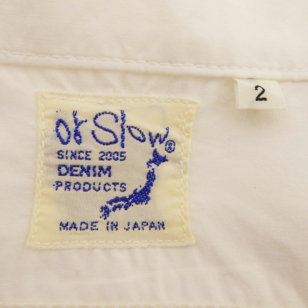 orSlow オアスロウ no collar shirt ノーカラー 長袖 シャツ ホワイト系 2【中古】