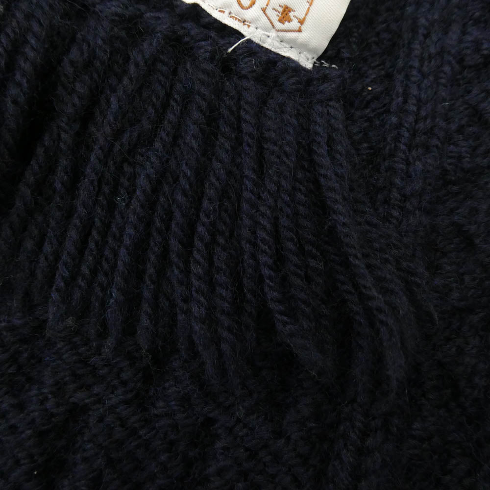 INVERALLAN インバーアラン 茶タグ HANDKNIT SOLID MUFFLER ハンドニット マフラー ネイビー ネイビー系 表記なし【中古】