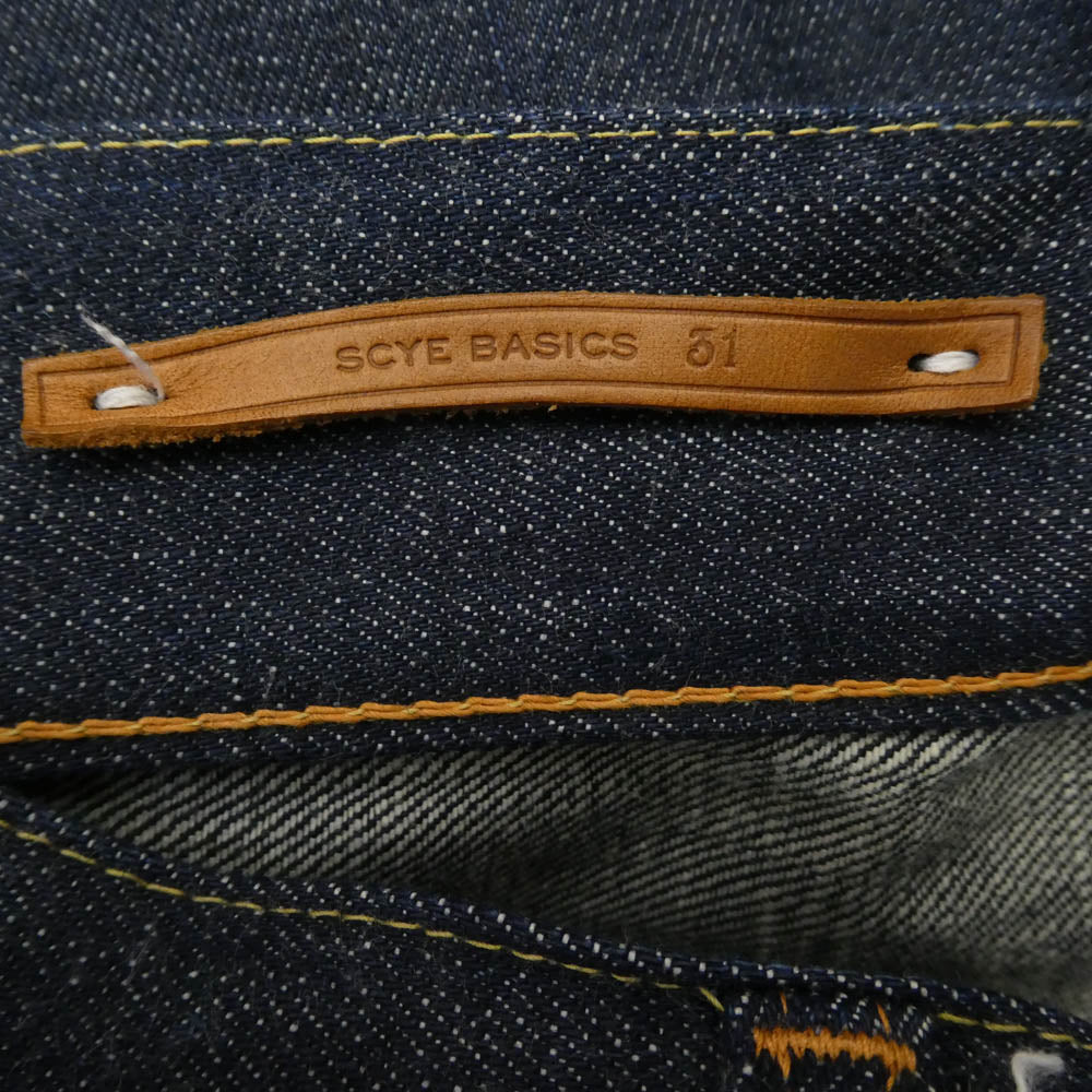 Scye サイ 5113-83302 ワイドテーパード セルビッチ デニム パンツ インディゴブルー系 31【中古】