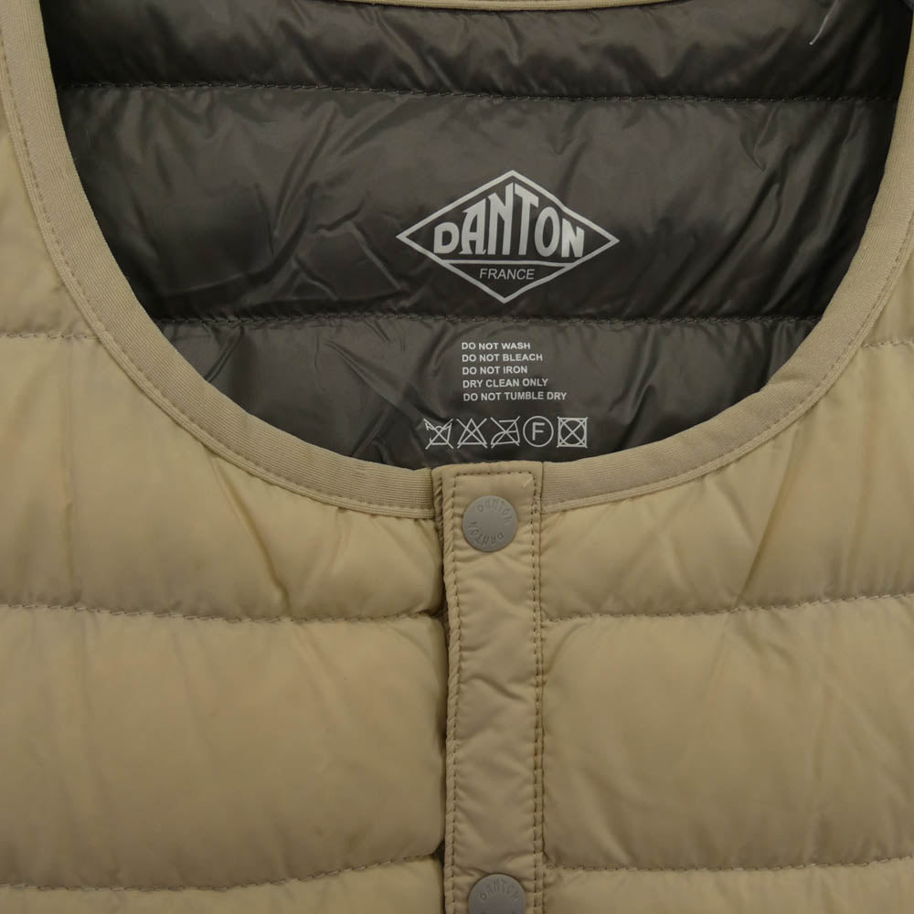 Danton ダントン JD-8751 LS INNER DOWN CREW ダウン ジャケット ベージュ系 42【中古】