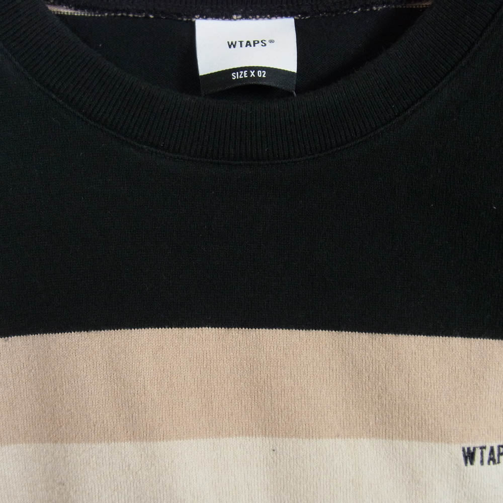 WTAPS ダブルタップス 20SS 201ATDT-CSM27 VATOS SS COTTON TEE ボーダー ロングスリーブ 長袖 Tシャツ マルチカラー系 2【中古】