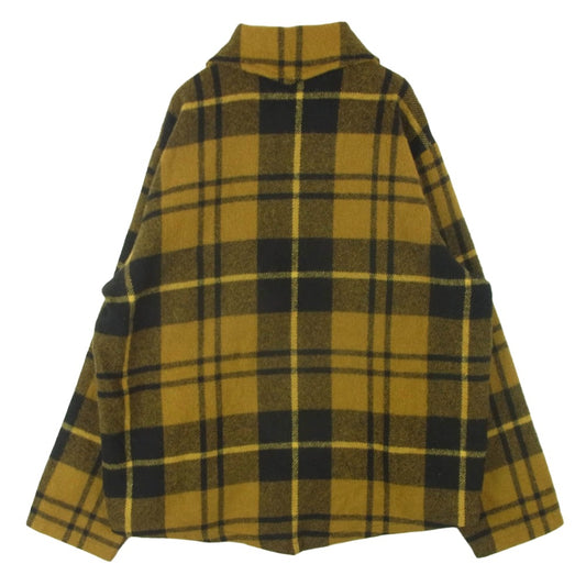 WOOLRICH ウールリッチ 50s 60s プルオーバー ウール 長袖 シャツ イエロー系 ブラック系 L【中古】