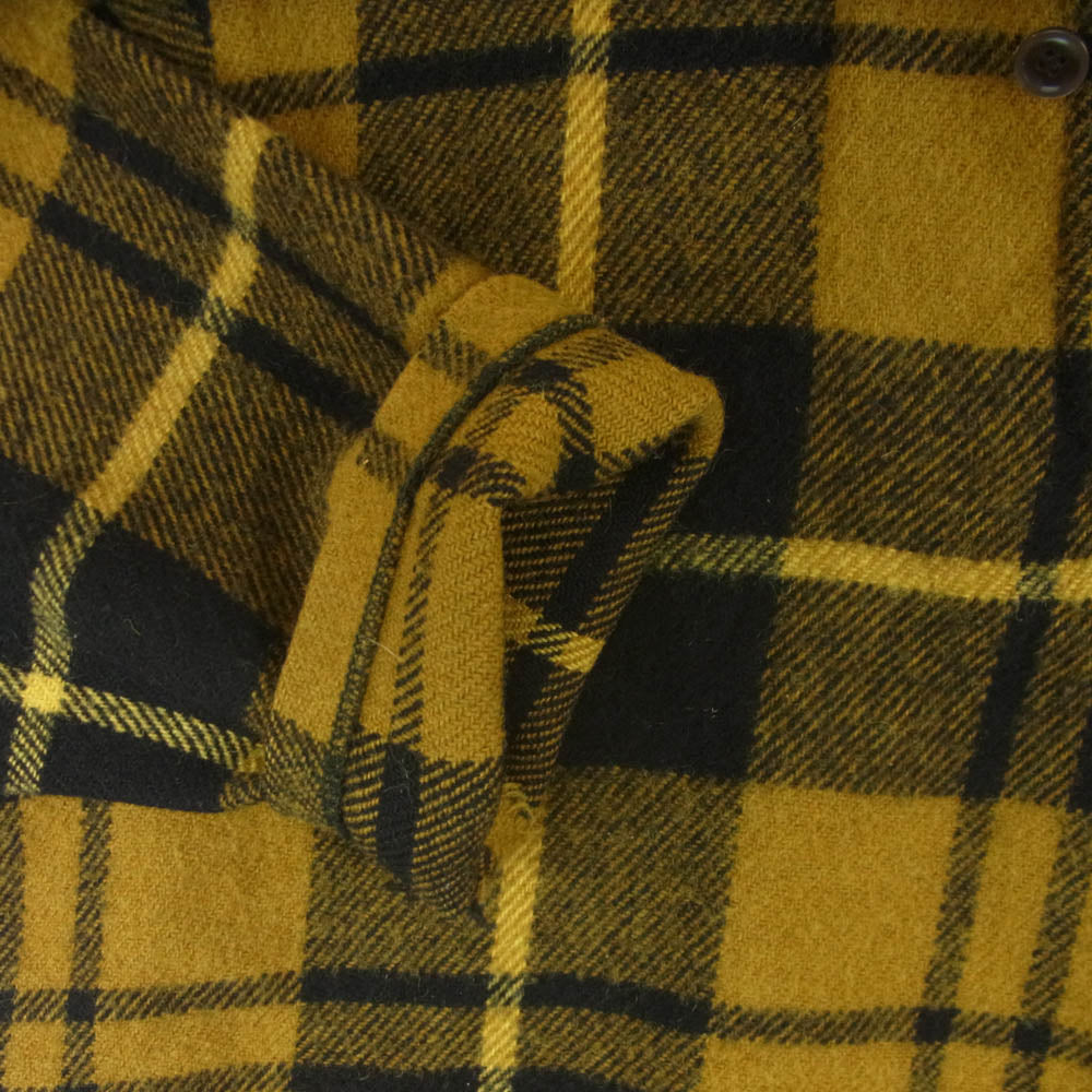 WOOLRICH ウールリッチ 50s 60s プルオーバー ウール 長袖 シャツ イエロー系 ブラック系 L【中古】