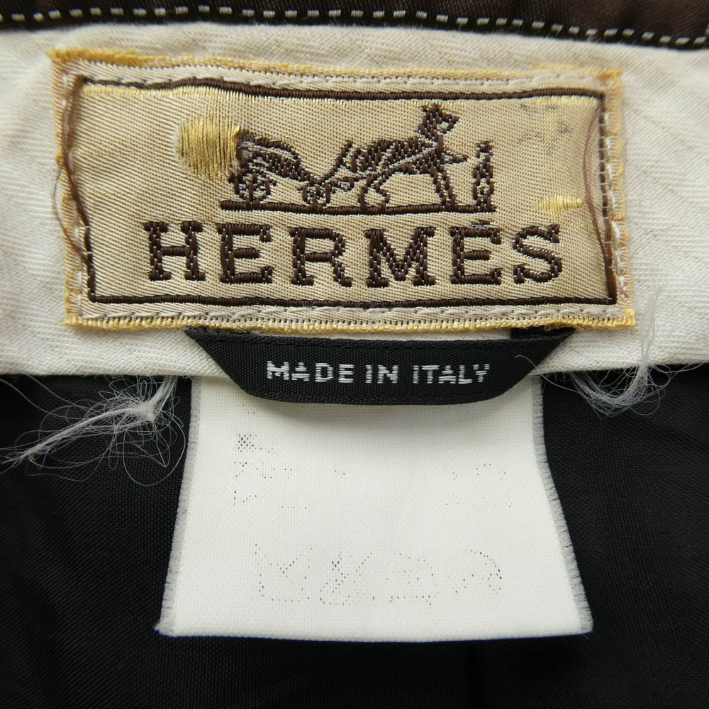 HERMES エルメス テーパード スラックスパンツ ブラック系 46【中古】