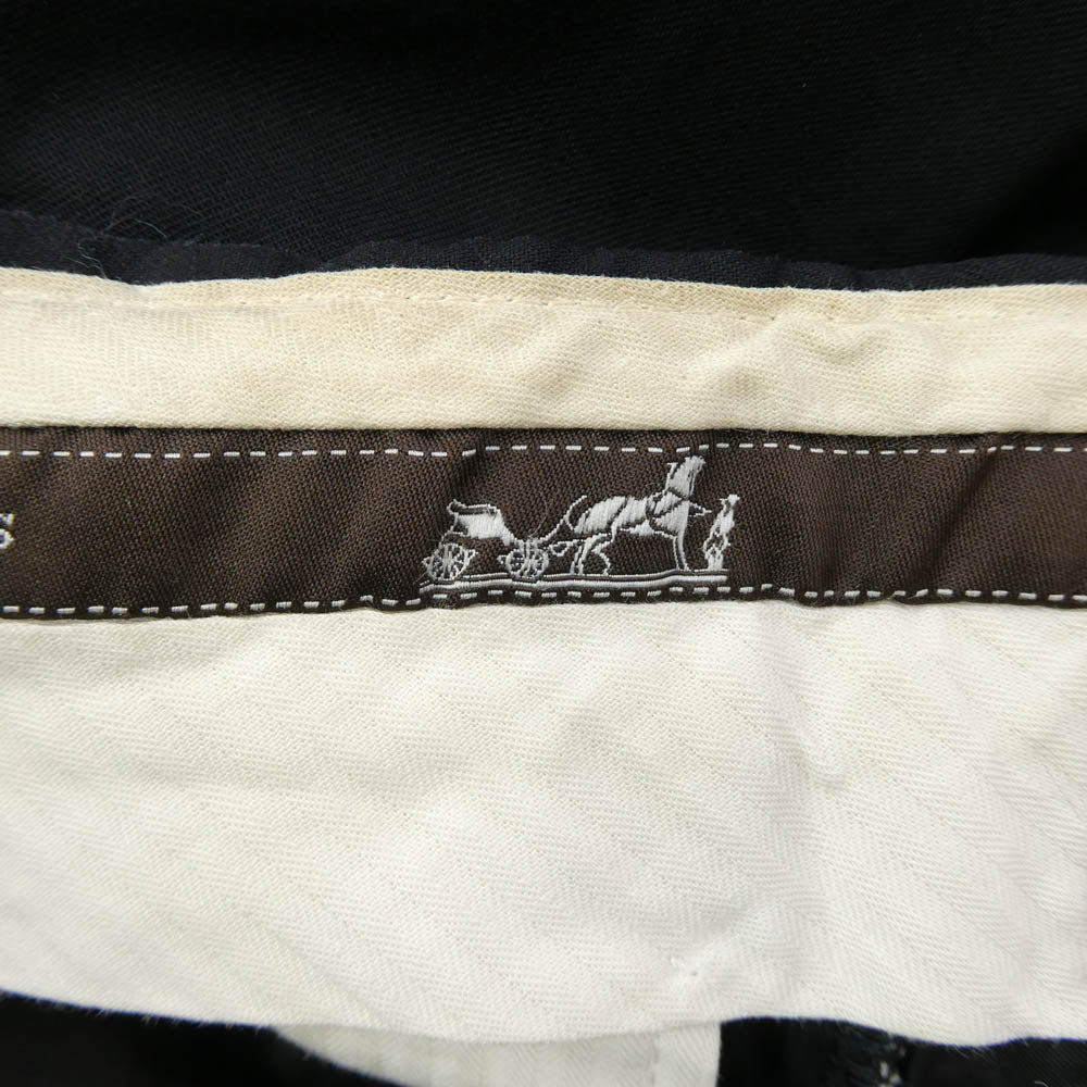HERMES エルメス テーパード スラックスパンツ ブラック系 46【中古】
