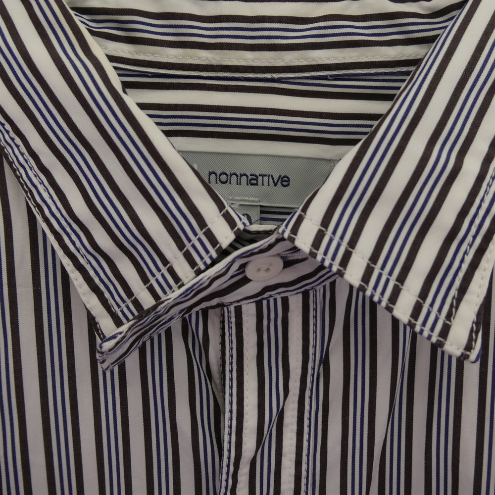 nonnative ノンネイティブ NN-S2009 ストライプ 長袖 シャツ ブラウン系 ブルー系【中古】