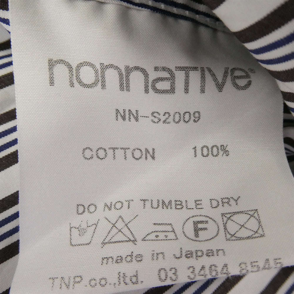 nonnative ノンネイティブ NN-S2009 ストライプ 長袖 シャツ ブラウン系 ブルー系【中古】