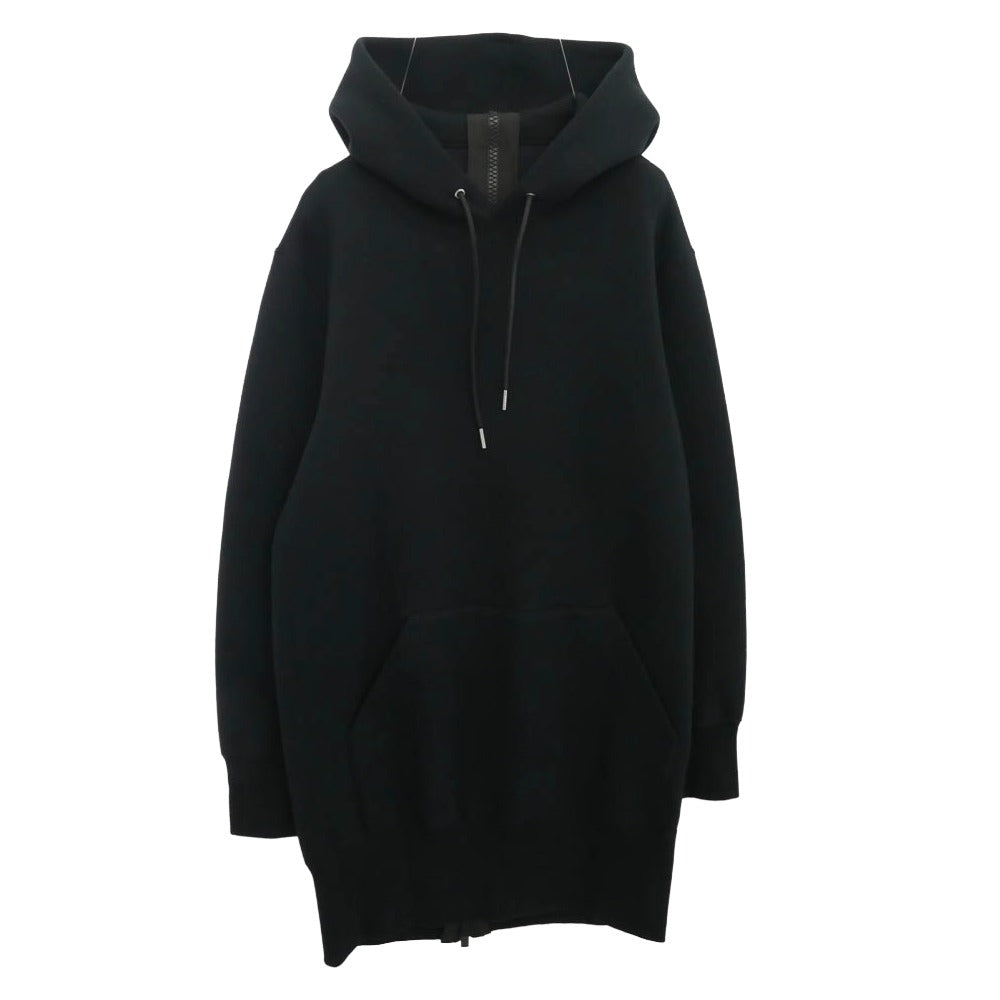 Sacai サカイ 23AW 23-06828 Sponge Sweat Hoodie バックジップ スポンジスウェット ロング パーカー ワンピース キャミソール付き ブラック系 2【中古】