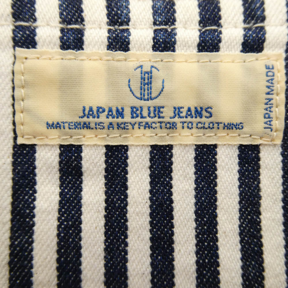 JAPAN BLUE JEANS ジャパンブルージーンズ COVERALL ノーカラー ストライプ ジャケット マルチカラー系 ネイビー系 M【中古】