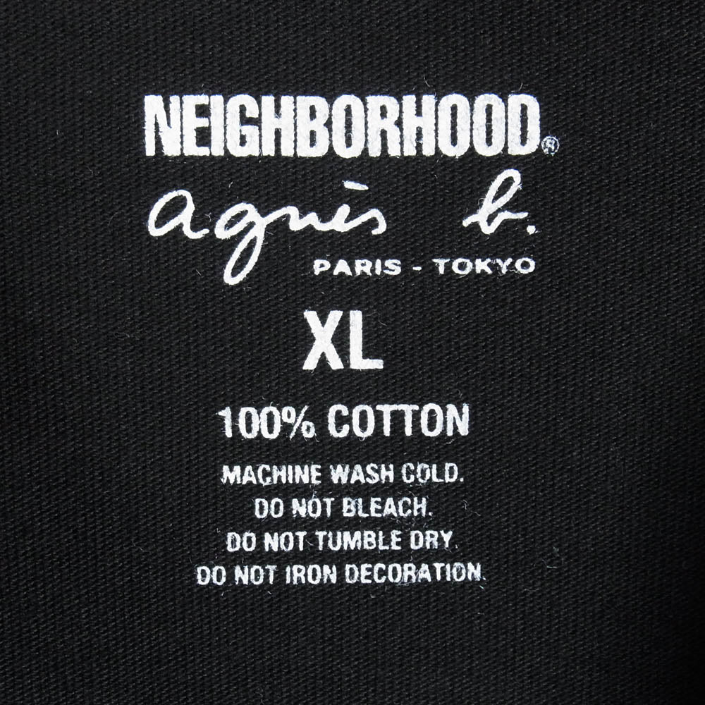 NEIGHBORHOOD ネイバーフッド 25AW EDK5SFK4 252727ON-CSM06S NH X AGNES B. . CREWNECK LS-2 アニエスベー Wネーム クルーネック 長袖 Tシャツ ロンT ブラック系 XL【新古品】【未使用】【中古】