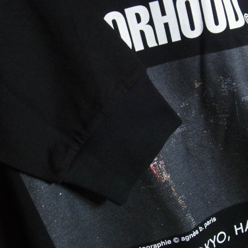 NEIGHBORHOOD ネイバーフッド 25AW EDK5SFK4 252727ON-CSM06S NH X AGNES B. . CREWNECK LS-2 アニエスベー Wネーム クルーネック 長袖 Tシャツ ロンT ブラック系 XL【新古品】【未使用】【中古】