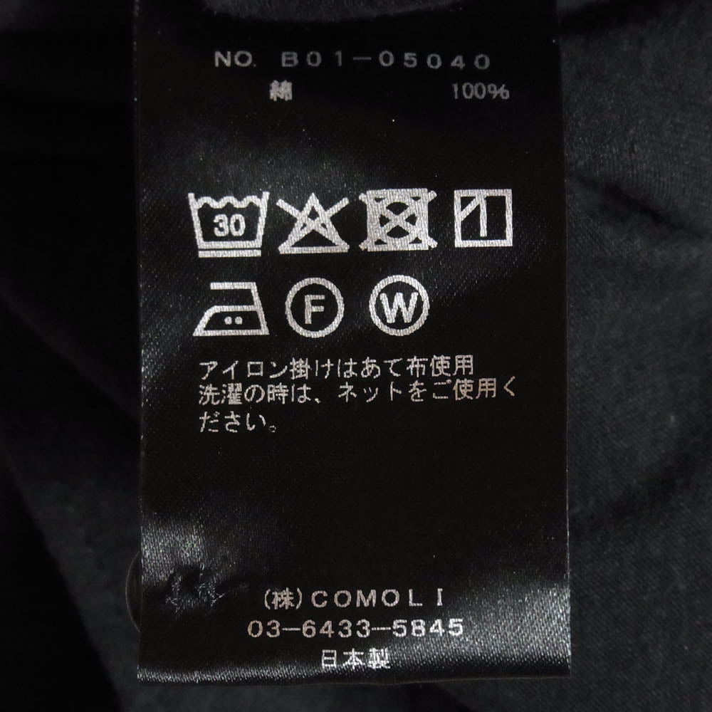 COMOLI コモリ 25SS B01-05040 ジャージ コモリシャツ 長袖 シャツ ブラック系 2【新古品】【未使用】【中古】