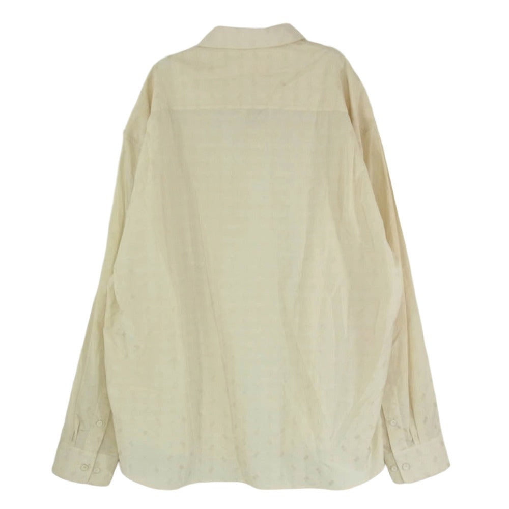 MARNI マルニ 25SS CUMU0348A0 GEOMETRIC JACQUARD SHIRT ジオメトリック ジャカード 長袖 シャツ ベージュ系 46【新古品】【未使用】【中古】