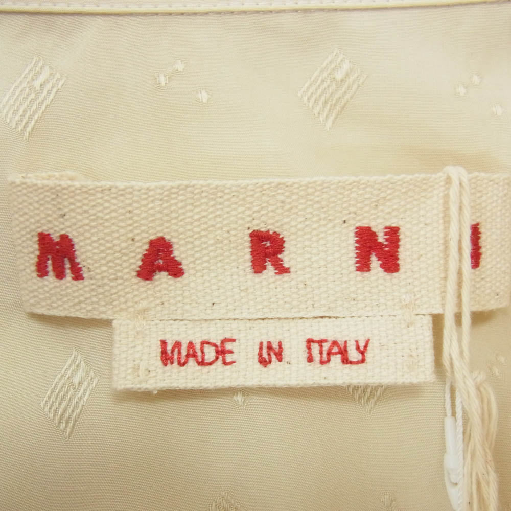 MARNI マルニ 25SS CUMU0348A0 GEOMETRIC JACQUARD SHIRT ジオメトリック ジャカード 長袖 シャツ ベージュ系 46【新古品】【未使用】【中古】