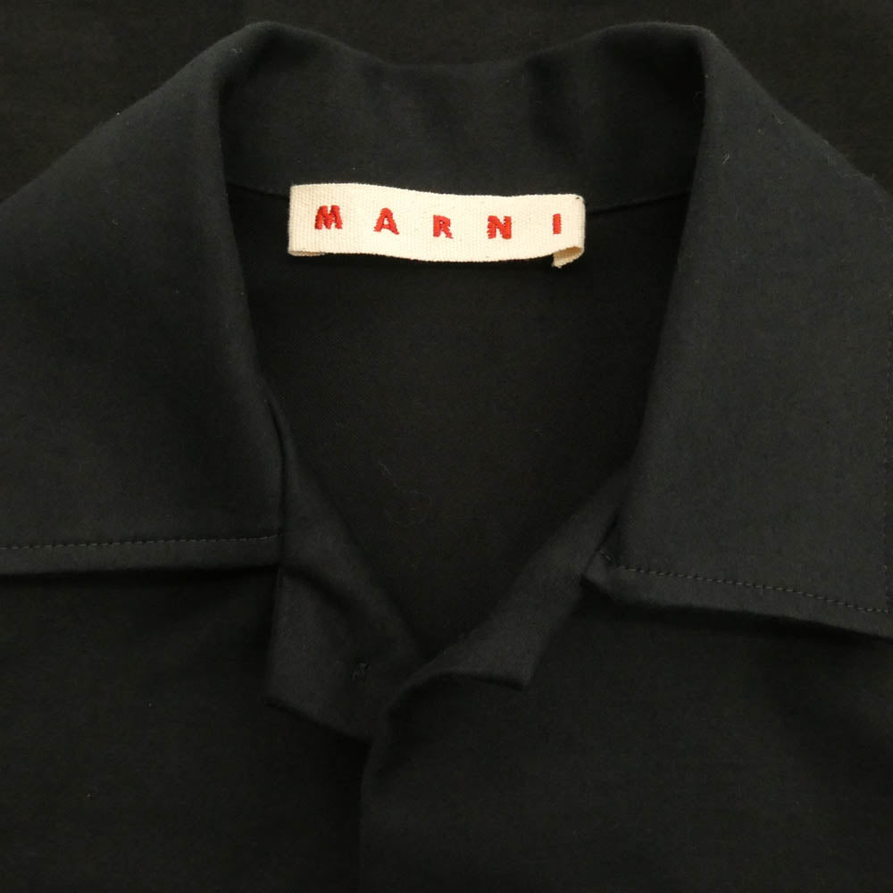MARNI マルニ 24AW CUMU0310S1 モールスキン ダブルポケット シャツ ジャケット ブラック系 48【極上美品】【中古】