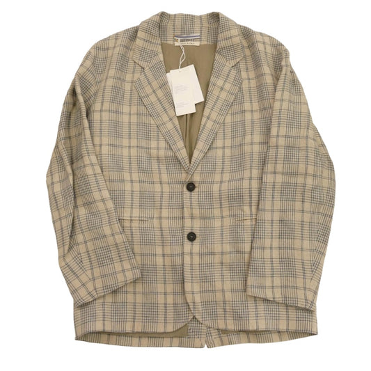 クリスタセヤ 05EN-24-LI-CR/PE イタリア製 OVERSIZED BLAZER チェック柄 オーバーサイズ ブレザー 2B テーラードジャケット ベージュ系 ブルー系 M【極上美品】【中古】