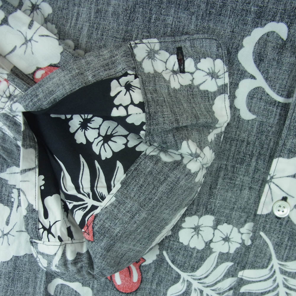 COMME des GARCONS HOMME PLUS コムデギャルソンオムプリュス AD2005 PQ-B037 裏使い リップ＆タン プリント 長袖 シャツ グレー系 ブラック系 SS【中古】