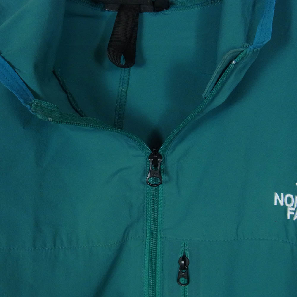THE NORTH FACE ノースフェイス NP21703 MOUNTAIN SOFTSHELL HOODIE マウンテン ソフトシェル フーディー パーカー ジャケット グリーン系 L【中古】