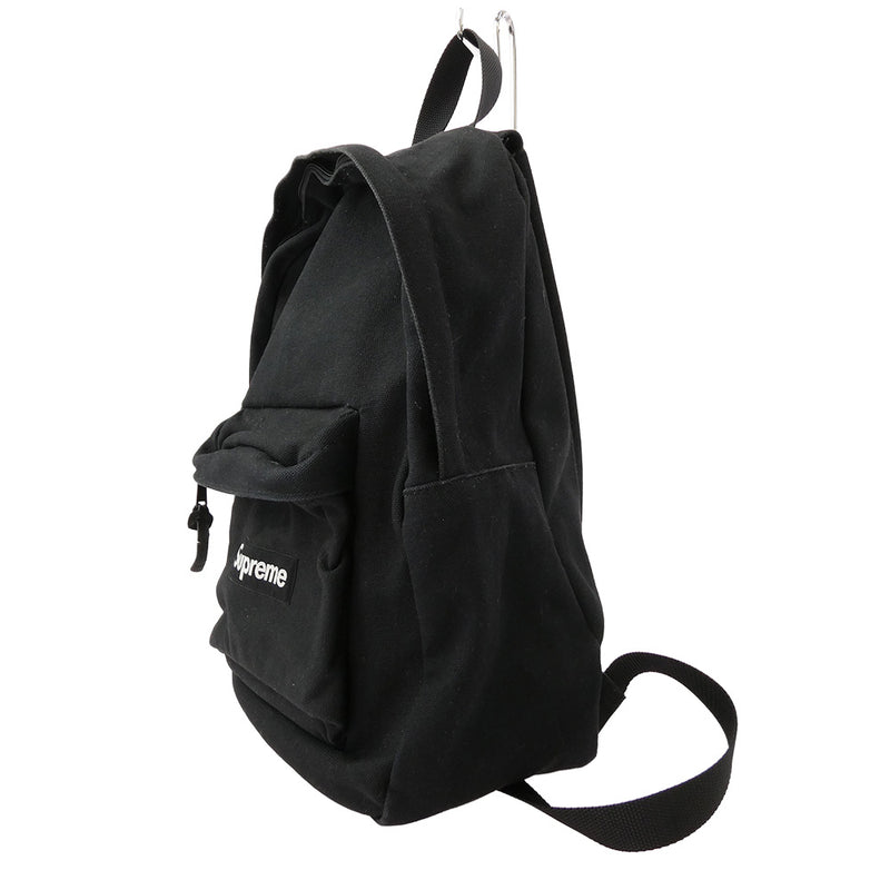 シュプリーム　ボックスロゴ　リュック　キャンバス　コットン　ブラック　大容量 シュプリーム ボックスロゴ リュック キャンバス コットン ブラック 大