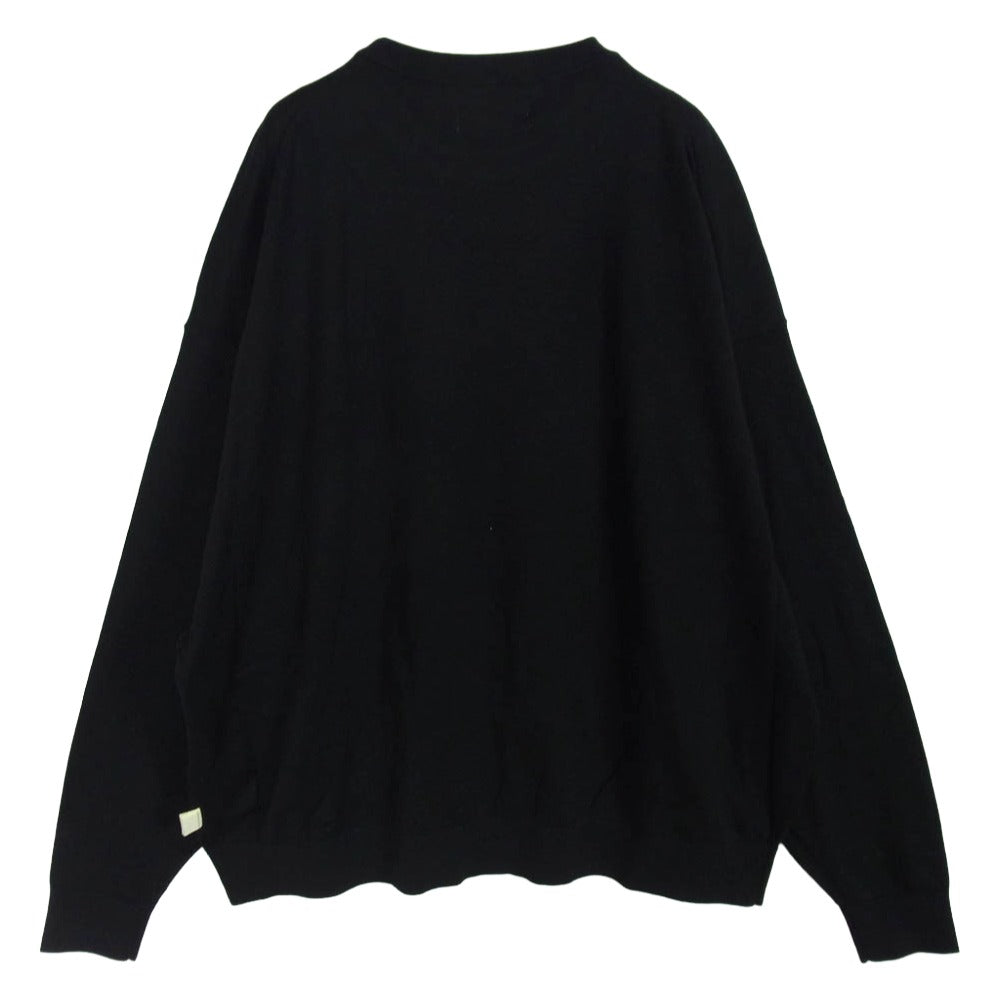 エスエスズィー FZ3267 11-15-1918-060-19-20 FRED PERRY フレッドペリー 別注 BEAMS ビームス ロゴ刺繍 クルーネック ニット セーター ブラック系 L【新古品】【未使用】【中古】
