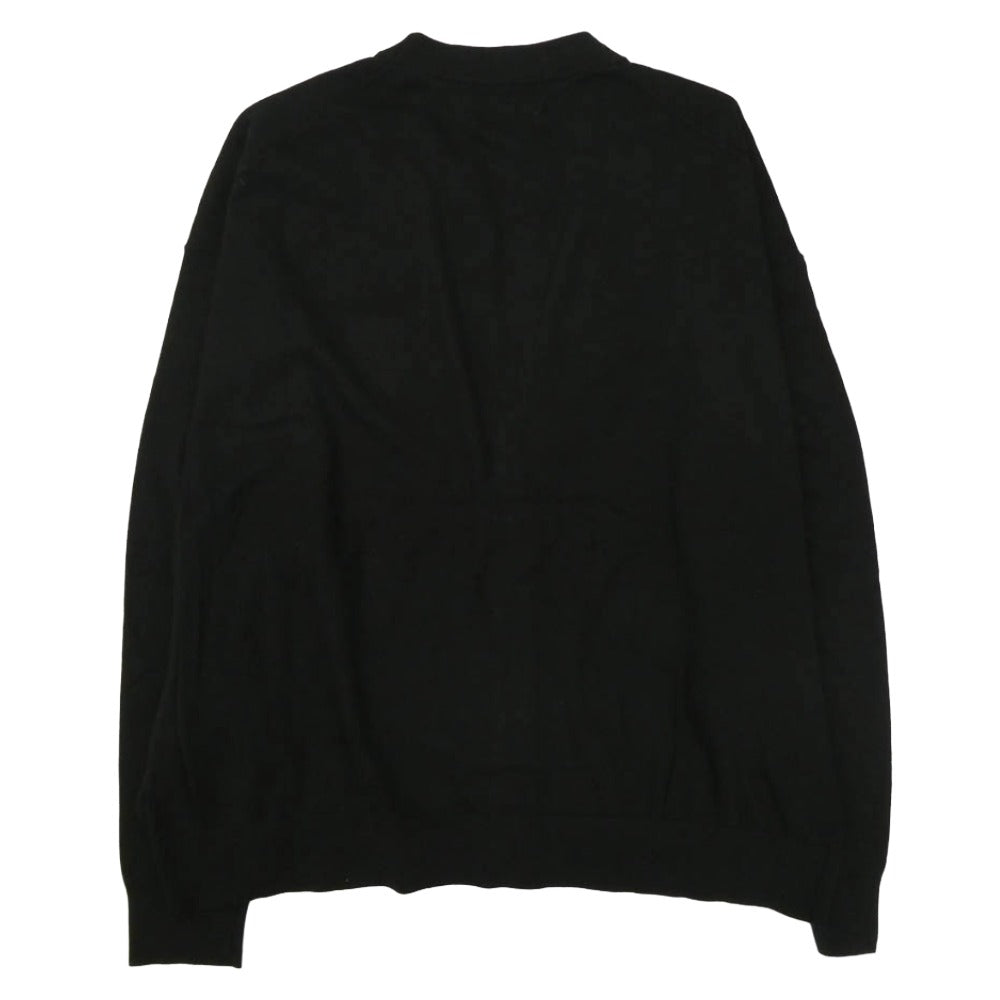 エスエスズィー FZ3268 11-15-1917-060-19-20 FRED PERRY フレッドペリー 別注 BEAMS ビームス ロゴ刺繍 Vネック ニット カーディガン ブラック系 L【新古品】【未使用】【中古】