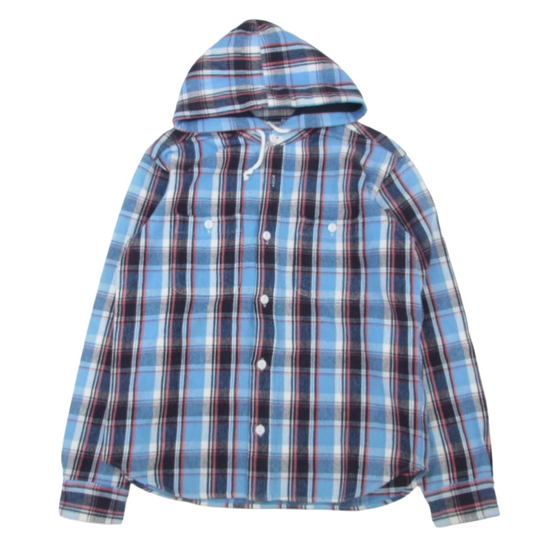 STANDARD CALIFORNIA スタンダードカリフォルニア フード チェック ネルシャツ ブルー系 M【中古】