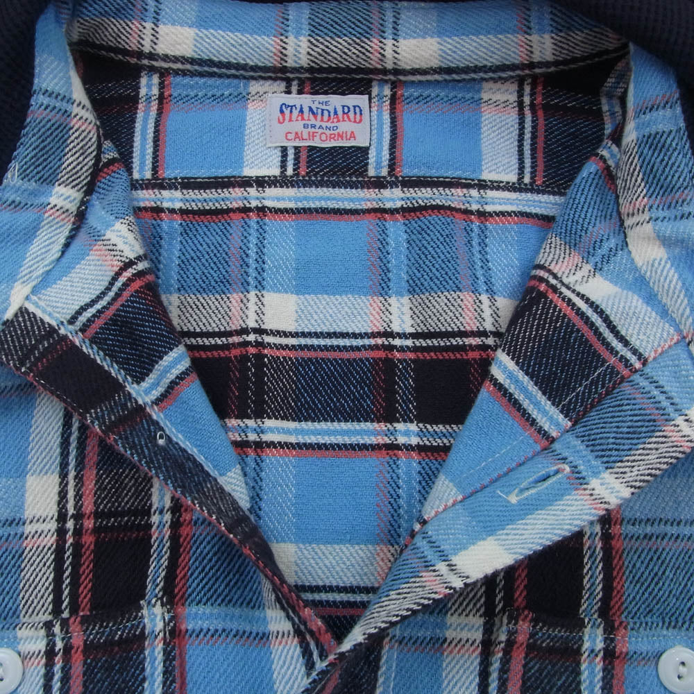STANDARD CALIFORNIA スタンダードカリフォルニア フード チェック ネルシャツ ブルー系 M【中古】
