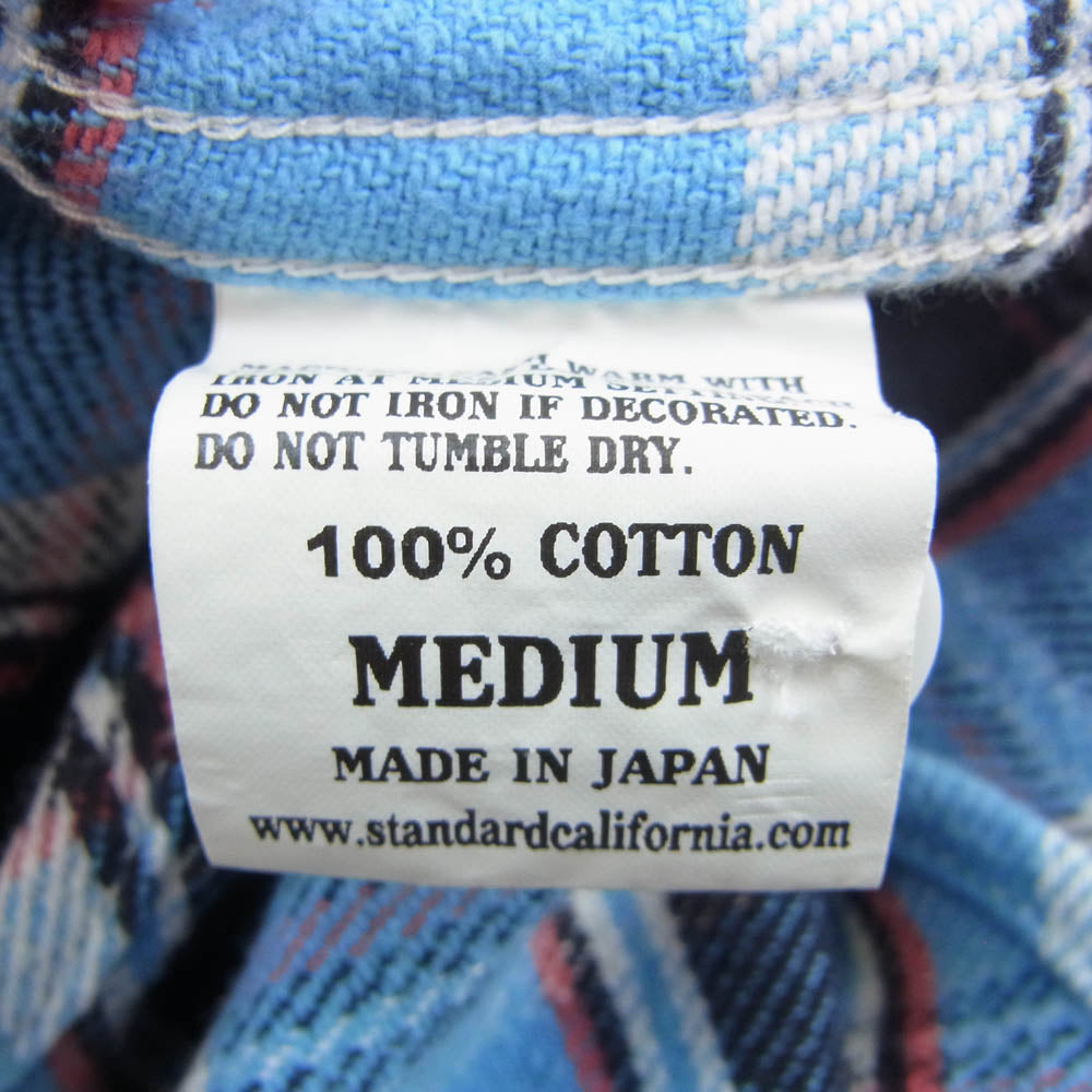 STANDARD CALIFORNIA スタンダードカリフォルニア フード チェック ネルシャツ ブルー系 M【中古】