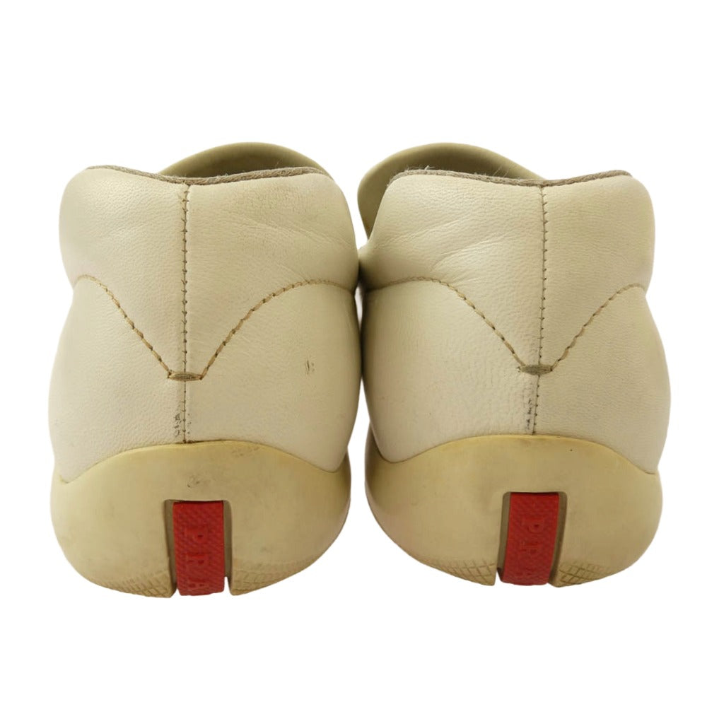 PRADA SPORTS プラダスポーツ D1023 ロゴ レザ－ スリッポン ローファー ホワイト系 26.5cm【中古】