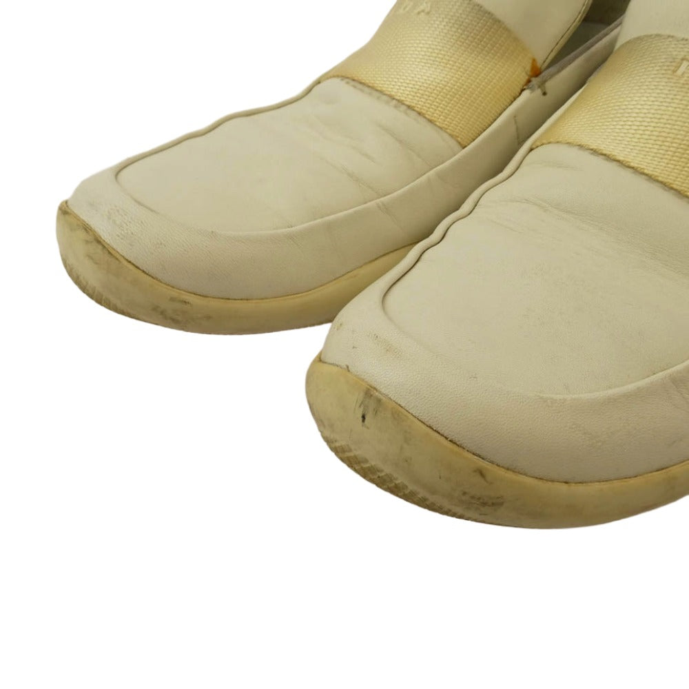 PRADA SPORTS プラダスポーツ D1023 ロゴ レザ－ スリッポン ローファー ホワイト系 26.5cm【中古】