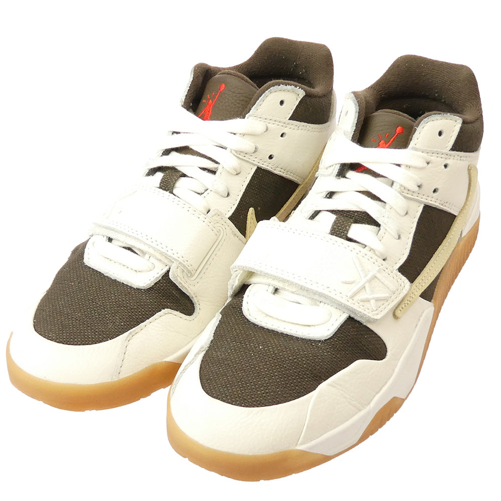 NIKE ナイキ FZ8117-100 【フェイクバスターズ鑑定済】Travis Scott Jordan Jumpman Jack TR Sail and Dark Mocha トラヴィススコット ジョーダン ジャンプマンジャック スニーカー ホワイト系 ブラウン系 26.5cm【中古】
