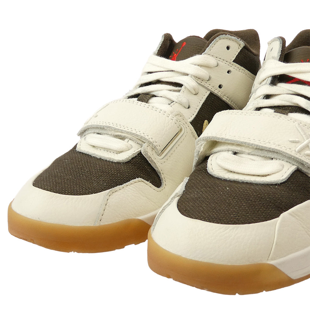 NIKE ナイキ FZ8117-100 【フェイクバスターズ鑑定済】Travis Scott Jordan Jumpman Jack TR Sail and Dark Mocha トラヴィススコット ジョーダン ジャンプマンジャック スニーカー ホワイト系 ブラウン系 26.5cm【中古】