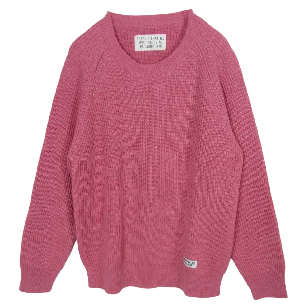 WACKO MARIA ワコマリア 17SS-WMK-KN08 クルーネック ウール ニット セーター ピンク系 S【中古】