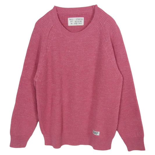 WACKO MARIA ワコマリア 17SS-WMK-KN08 クルーネック ウール ニット セーター ピンク系 S【中古】