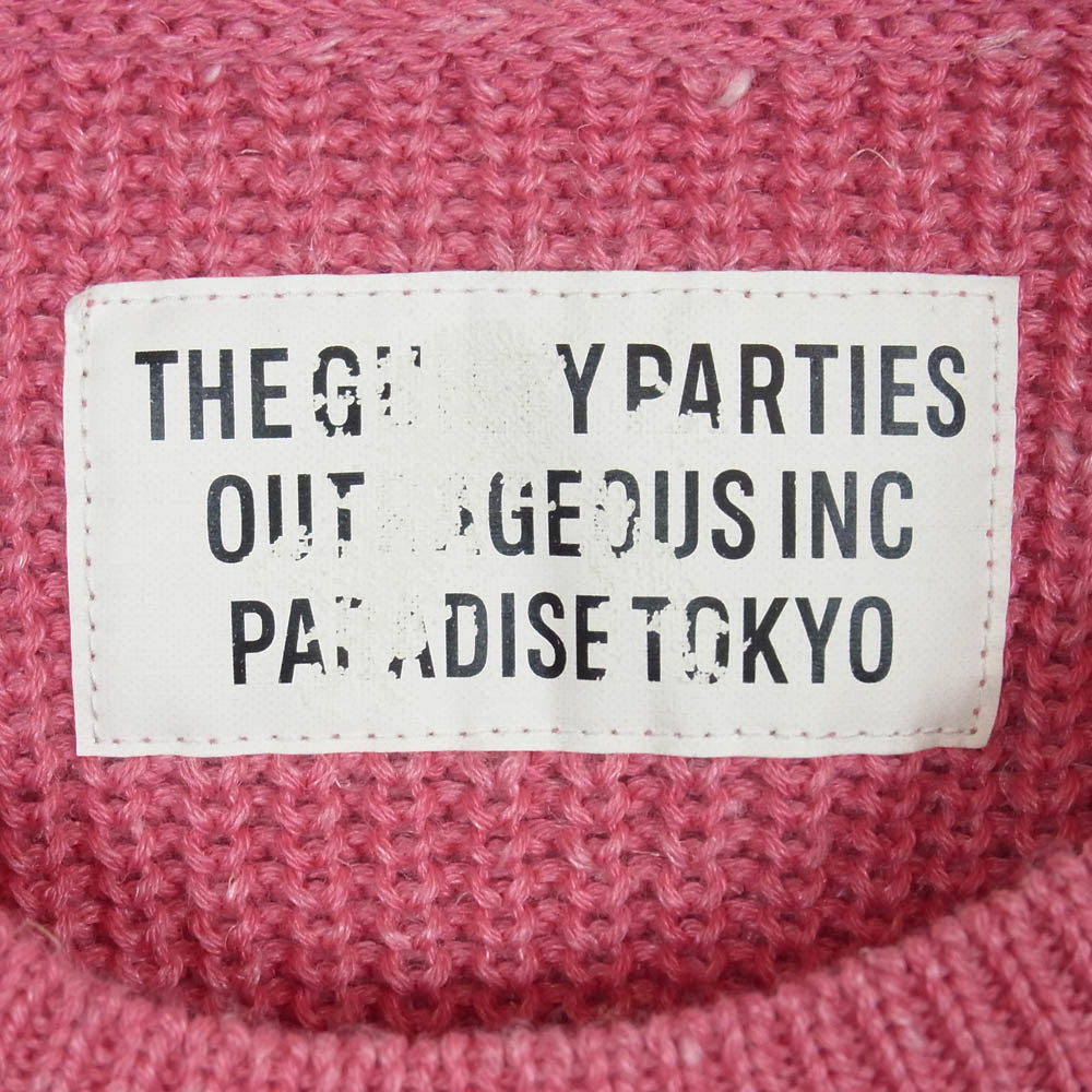 WACKO MARIA ワコマリア 17SS-WMK-KN08 クルーネック ウール ニット セーター ピンク系 S【中古】