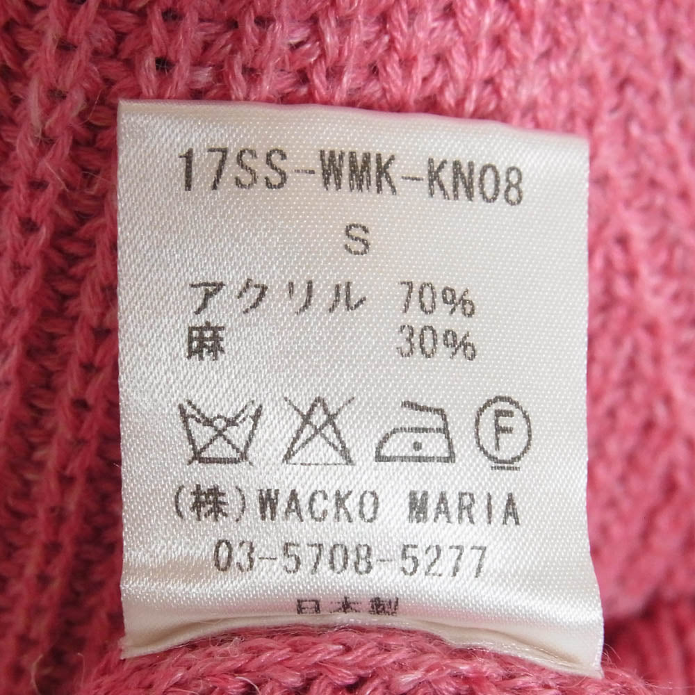 WACKO MARIA ワコマリア 17SS-WMK-KN08 クルーネック ウール ニット セーター ピンク系 S【中古】
