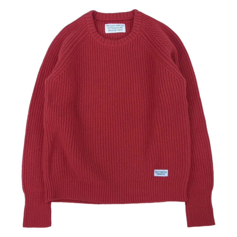 WACKO MARIA ワコマリア 16FW-WMK-KN08 クルーネック ウール ニット セーター レッド系 S【中古】