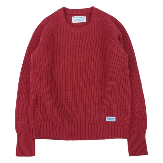 WACKO MARIA ワコマリア 16FW-WMK-KN08 クルーネック ウール ニット セーター レッド系 S【中古】