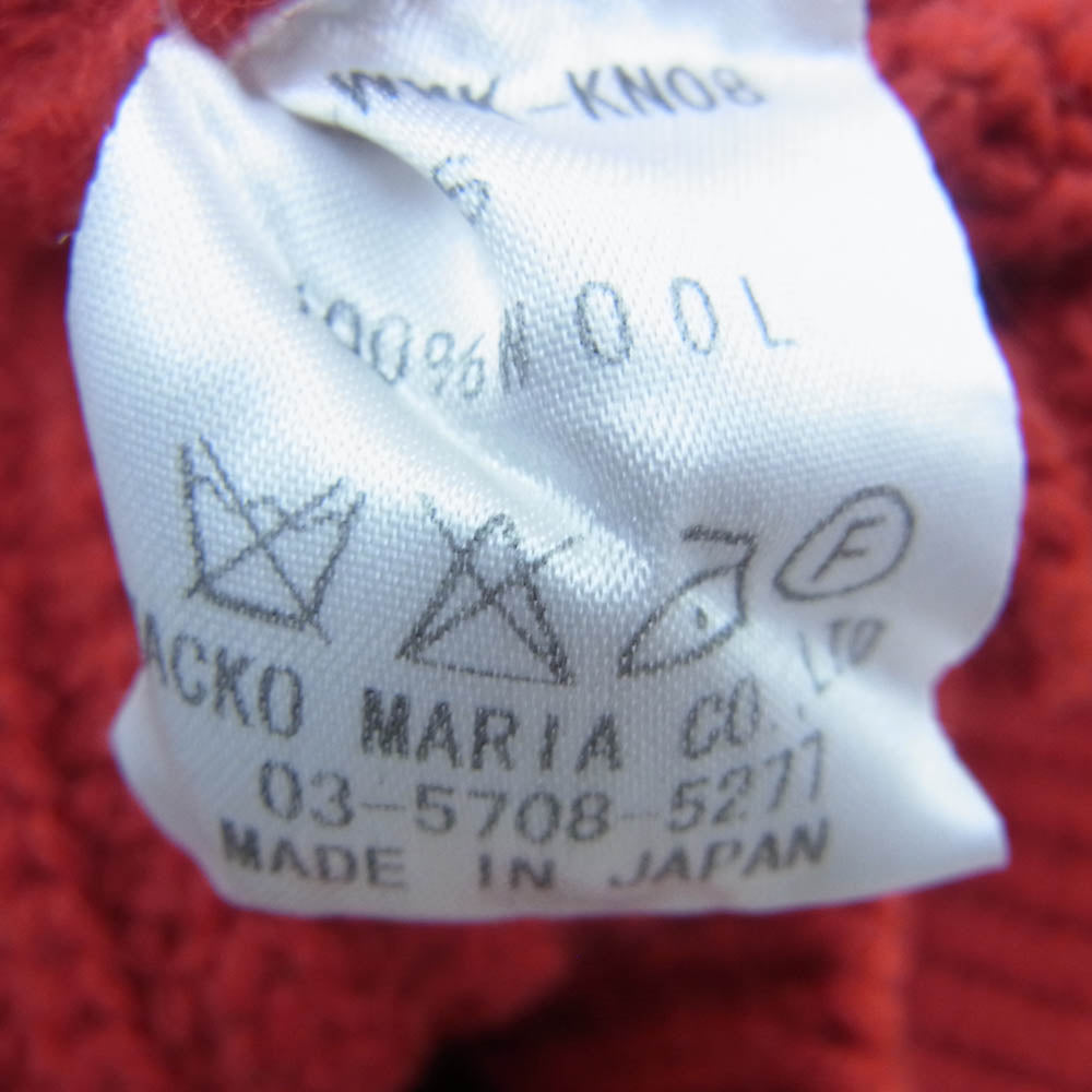 WACKO MARIA ワコマリア 16FW-WMK-KN08 クルーネック ウール ニット セーター レッド系 S【中古】